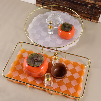 DIY Crystal Dropping Resin Gypsum Irregular Lace Fruit Plate Chessboard Pattern Table Silicone Mold
