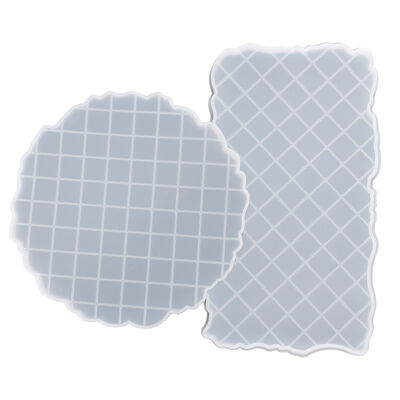 DIY Crystal Dropping Resin Gypsum Irregular Lace Fruit Plate Chessboard Pattern Table Silicone Mold