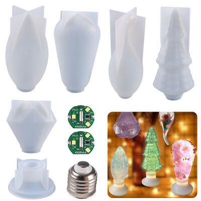 DIY Crystal Dropper Mold Creative Atmosphere Light Bulb Table Decoration Silicone Mold Factory Wholesale