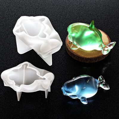 DIY Aromatherapy White Whale Candle Pendant Grinding Dropping Resin Gypsum Tiger Whale Pendant Silicone Mold