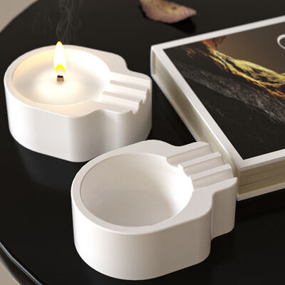 Gypsum Cement Halloween Skull Ashtray Storage Box DIY Aromatherapy Candle Cup Silicone Mold
