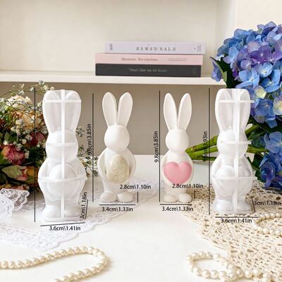Easter Rabbit Gypsum DIY Mold Egg Hug Heart Aromatherapy Candle Dropping Silicone Mold Cross Border Explosive Product