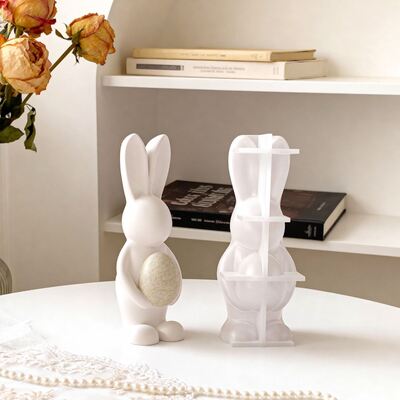 Easter Rabbit Gypsum DIY Mold Egg Hug Heart Aromatherapy Candle Dropping Silicone Mold Cross Border Explosive Product