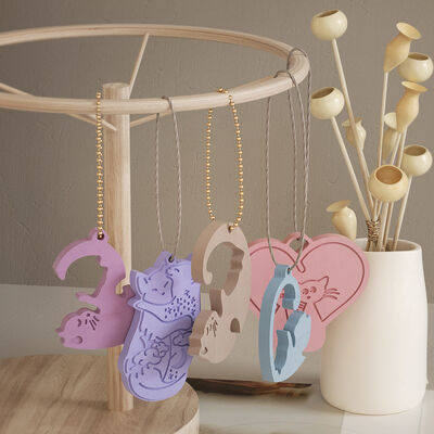 Crystal Dropper DIY Resin Cat Pendant Hanging Aromatherapy Couple Kitten Keychain Silicone Mold