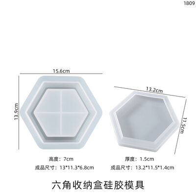DIY Crystal Dropper Gypsum Flowerpot Grinding Tool Octagonal Potted Plant Hexagonal Storage Box Cover Silicone Mold