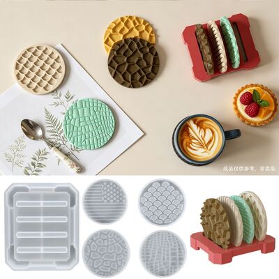 Ins Style Fish Scale Flag Fish Scale Pattern Diamond Grid Pattern Coaster Storage Box Base Gypsum Silicone Mold