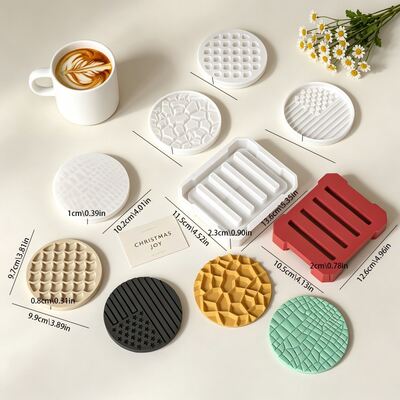 Ins Style Fish Scale Flag Fish Scale Pattern Diamond Grid Pattern Coaster Storage Box Base Gypsum Silicone Mold