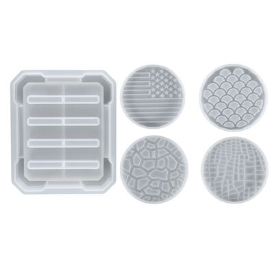 Ins Style Fish Scale Flag Fish Scale Pattern Diamond Grid Pattern Coaster Storage Box Base Gypsum Silicone Mold