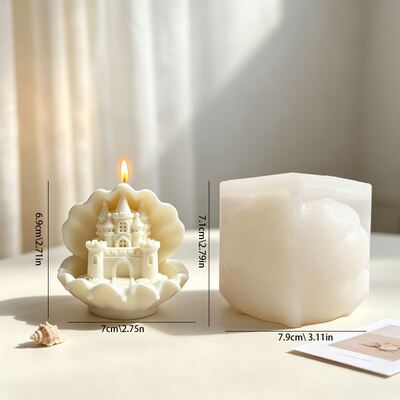 Cross Border Popular Shell Castle Aromatherapy Candle Silicone Mold DIY Three-dimensional Decorative Ornament Gypsum Mold