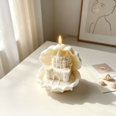 Cross Border Popular Shell Castle Aromatherapy Candle Silicone Mold DIY Three-dimensional Decorative Ornament Gypsum Mold