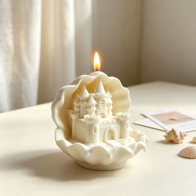 Cross Border Popular Shell Castle Aromatherapy Candle Silicone Mold DIY Three-dimensional Decorative Ornament Gypsum Mold
