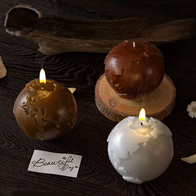 Round Scented Candle Ornament Resin Casting Mold DIY Earth Gypsum Accessory Silicone Mold Wholesale