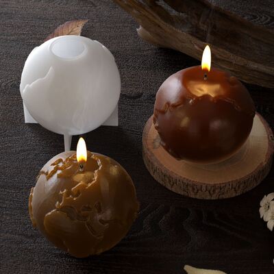 Round Scented Candle Ornament Resin Casting Mold DIY Earth Gypsum Accessory Silicone Mold Wholesale