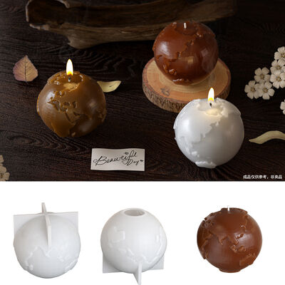Round Scented Candle Ornament Resin Casting Mold DIY Earth Gypsum Accessory Silicone Mold Wholesale