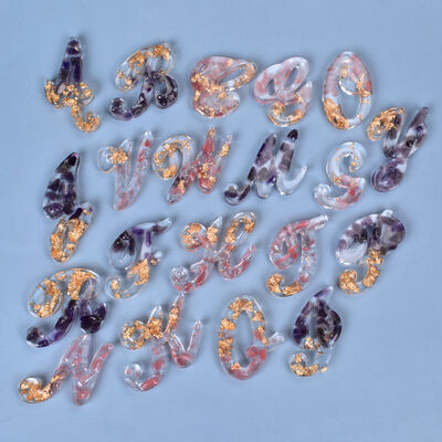 DIY Crystal Resin Mold, Irregular Shape 26-letter Pendant Accessory Silicone Mold