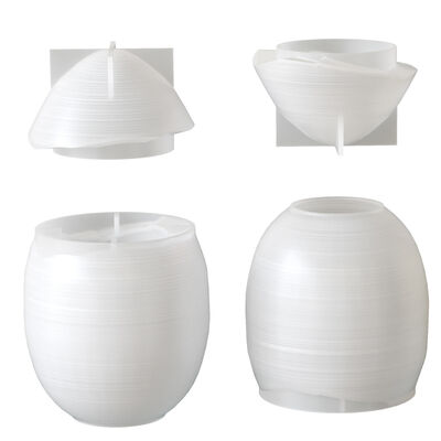 Striped Egg Shaped Gypsum Storage Jar Silicone Mold DIY Easter Aroma Diffuser Wax Candle Holder Decoration Mold
