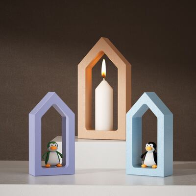 Large, Medium And Small-sized House Dropper Candle Mold Aromatherapy Gypsum Hollow House Base Silicone Mold
