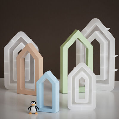 Large, Medium And Small-sized House Dropper Candle Mold Aromatherapy Gypsum Hollow House Base Silicone Mold