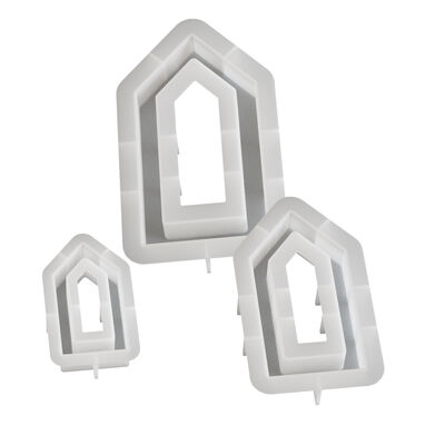 Large, Medium And Small-sized House Dropper Candle Mold Aromatherapy Gypsum Hollow House Base Silicone Mold