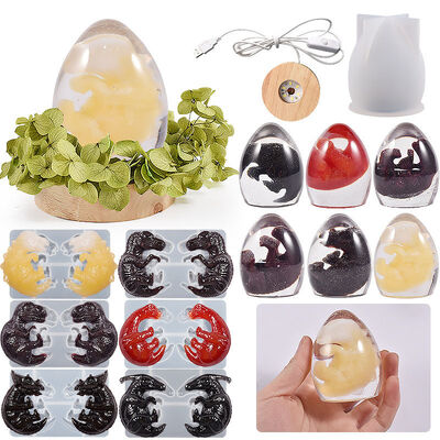 DIY Crystal Dropper Egg Shaped Dragon Egg Dragon Baby Integrated Starry Sky Ball Night Light Mirror Silicone Mold