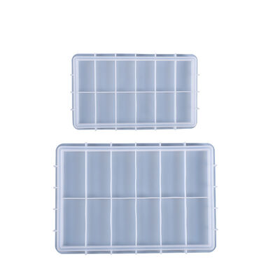 DIY Crystal Resin Mold Rectangular Coaster Tray Tea Set Display Container Silicone Mold Wholesale