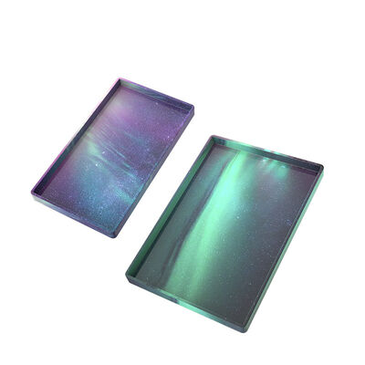 DIY Crystal Resin Mold Rectangular Coaster Tray Tea Set Display Container Silicone Mold Wholesale