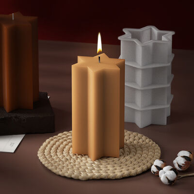 DIY Aromatherapy Gypsum Candle Table Silicone Mold Dropping Glue Hexagram Column Resin Dry Flower Jewelry Pendant Mold
