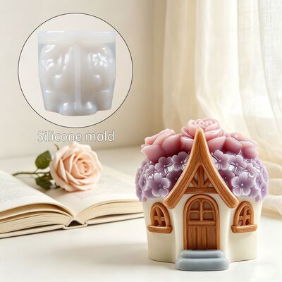 Cross Border New Rose Blossom House Silicone Mold Aromatherapy Candle DIY Mold Factory Direct Supply