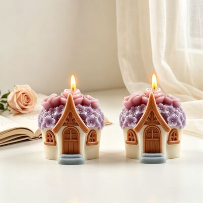 Cross Border New Rose Blossom House Silicone Mold Aromatherapy Candle DIY Mold Factory Direct Supply