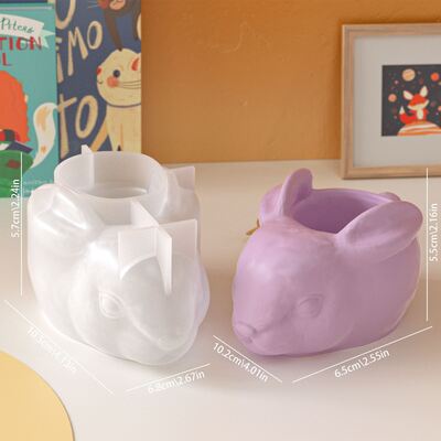 Easter Rabbit Storage Box Gypsum Silicone Mold DIY Aromatherapy Candle Cup Fragrance Stone Ornament Dropping Mold