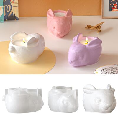 Easter Rabbit Storage Box Gypsum Silicone Mold DIY Aromatherapy Candle Cup Fragrance Stone Ornament Dropping Mold