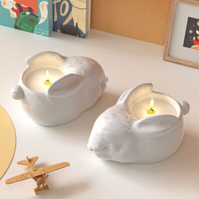 Easter Rabbit Storage Box Gypsum Silicone Mold DIY Aromatherapy Candle Cup Fragrance Stone Ornament Dropping Mold