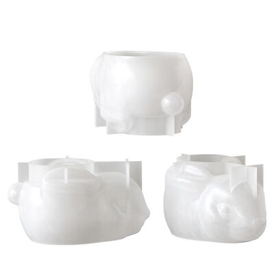 Easter Rabbit Storage Box Gypsum Silicone Mold DIY Aromatherapy Candle Cup Fragrance Stone Ornament Dropping Mold