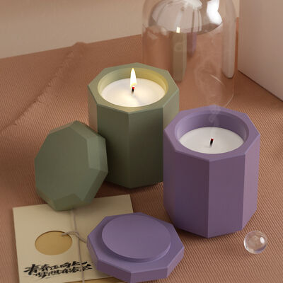 DIY Handmade Gypsum Cement Aromatherapy Candle Cup Gypsum Storage Jar Mirror Silicone Mold Creative Ornament