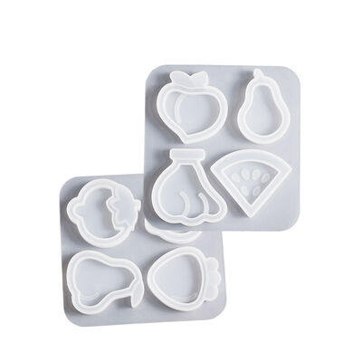 DIY Crystal Drop Glue Strawberry Vegetable Pear Watermelon Banana Peach Persimmon Fruit Series Quicksand Pendant Silicone Mold