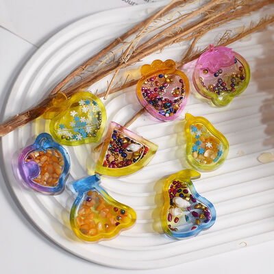 DIY Crystal Drop Glue Strawberry Vegetable Pear Watermelon Banana Peach Persimmon Fruit Series Quicksand Pendant Silicone Mold