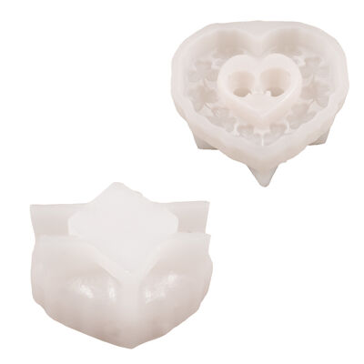 Love Clover Rabbit Family Candle Cup Silicone Mold DIY Aromatherapy Gypsum Storage Ornament Mold