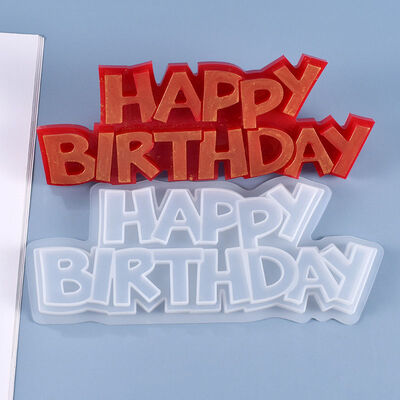 DIY Crystal Dropping Glue Mold English Letter Happy Birthday Listing Silicone Mold Spot Wholesale