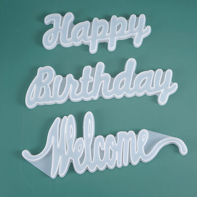 DIY Crystal Dropping Mold English Blessing Words Welcome Birthday Listing Door Number Silicone Mold