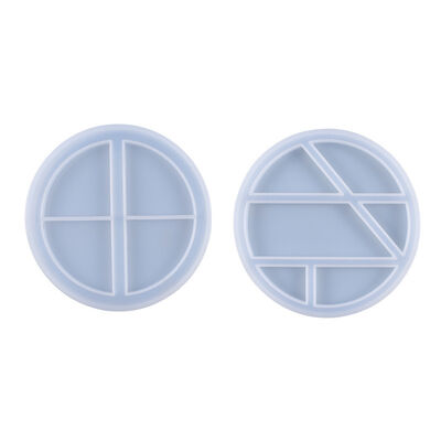 DIY Crystal Resin Mold Round Grid Gasket Small Accessory Storage Tray Silicone Mold Stock Wholesale
