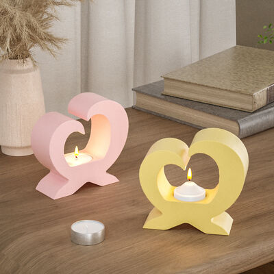 DIY Aromatherapy Gypsum Cement Love Candlestick Base Jewelry Heart Shaped Candle Stand Decoration Silicone Mold