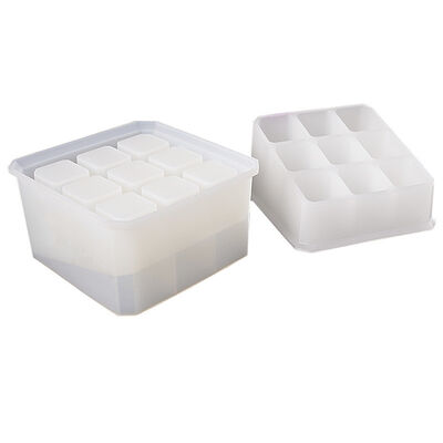 Crystal Dropper DIY Handmade Nine Grid Lipstick Storage Box Mold Nine Grid Storage Box Silicone Grinder