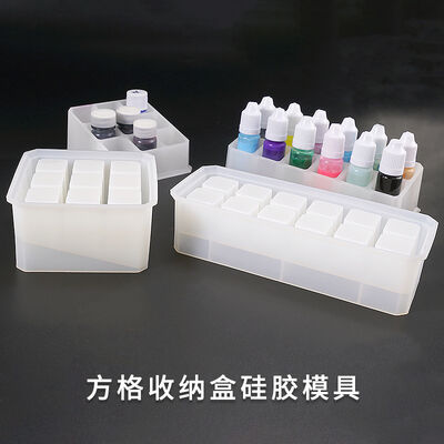 Crystal Dropper DIY Handmade Nine Grid Lipstick Storage Box Mold Nine Grid Storage Box Silicone Grinder