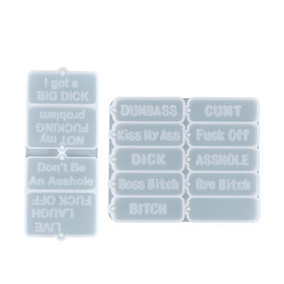 Crystal Dropper DIY Resin Mold English Dirty Language Pendant Keychain Pendant Silicone Mold