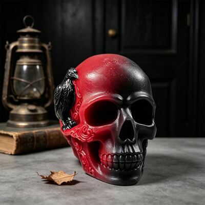 Cráneo de cuervo transfronterizo vela perfumada Molde de silicona Halloween con tema oscuro Figura de yeso hecha a mano Molde