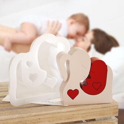 Crystal Dropper Gel Mother Child Parent-child Puzzle DIY Mother's Day Gypsum Cement Candle Ornament Silicone Mold