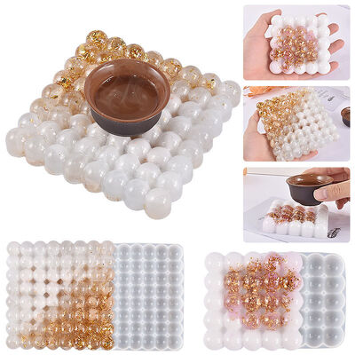 Drip Glue DIY Magic Ball Round Bead Air Cushion Gypsum Mat Grinding Round Bead Cup Mat Table Hanging Silicone Mold