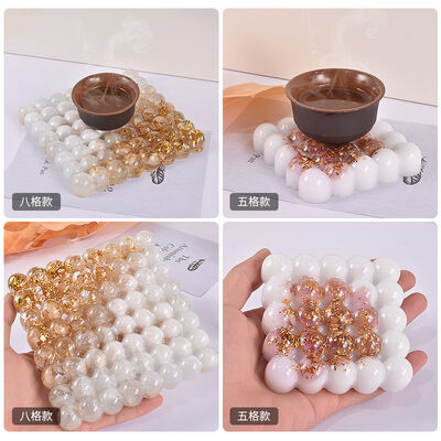 Drip Glue DIY Magic Ball Round Bead Air Cushion Gypsum Mat Grinding Round Bead Cup Mat Table Hanging Silicone Mold