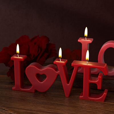 Aromatherapy Gypsum Candle LOVE English Word DIY Valentine's Day Confession Candle Ornament Silicone Mold