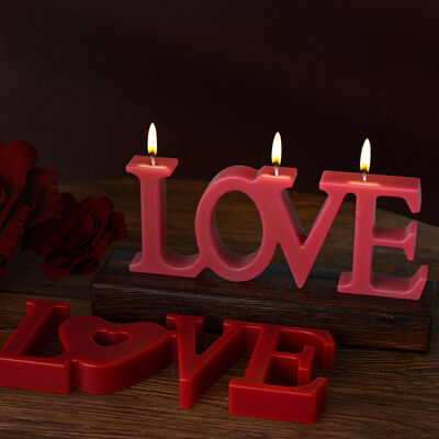 Aromatherapy Gypsum Candle LOVE English Word DIY Valentine's Day Confession Candle Ornament Silicone Mold